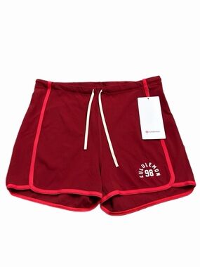 NWT Lululemon Nulu Sporty Trim High-Rise Short *3” (Oxblood/Lululemon Red) 12
